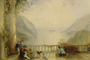 Figuras em uma varanda, provavelmente no Westpoint